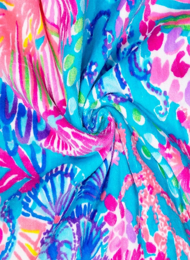 Lilly Pulitzer منشفة شاطئ/مسبح كبيرة من ليلي بولتزر، 40 × 70، منشفة قطنية كبيرة للبالغين، روعة في الرمال - Image 3