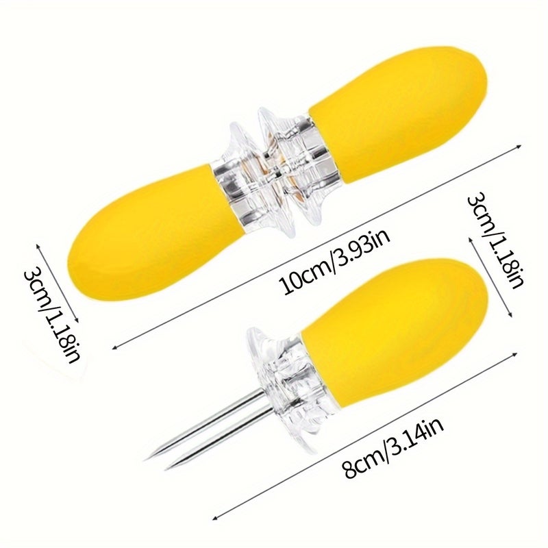 8-Piece Stainless Steel Corn Grilling Needle Set - Barbecue Skewers and Forks - Image 2