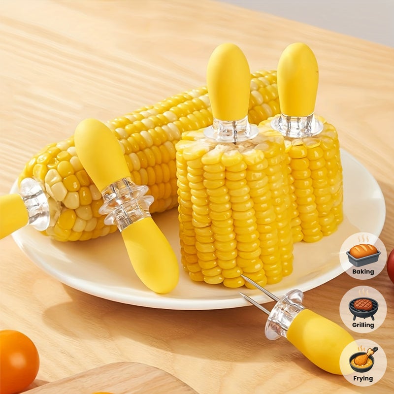 8-Piece Stainless Steel Corn Grilling Needle Set - Barbecue Skewers and Forks - Image 3
