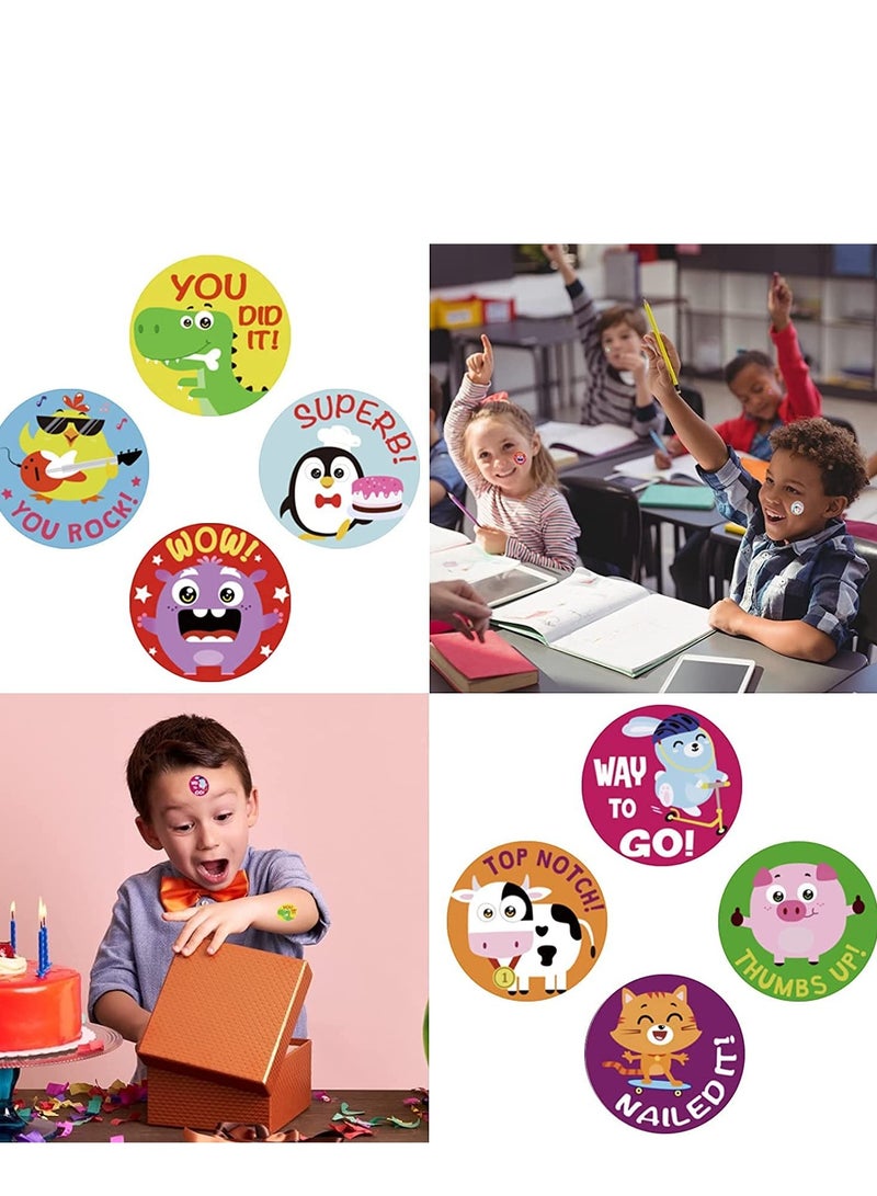 SOLARAE Reward Stickers for Teachers, Well Done Motivational Animal, for Kids, School on Sheets, Teacher Supplies for Classroom, Potty Training - Image 2