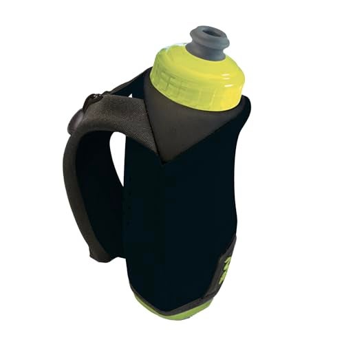 Amphipod Hydraform Ergo-Lite Handheld Water Bottle, BPA-Free Minimalist Insulated Hydration for Ultra-Running & Walking - Black/Green -10.5 oz - Image 1