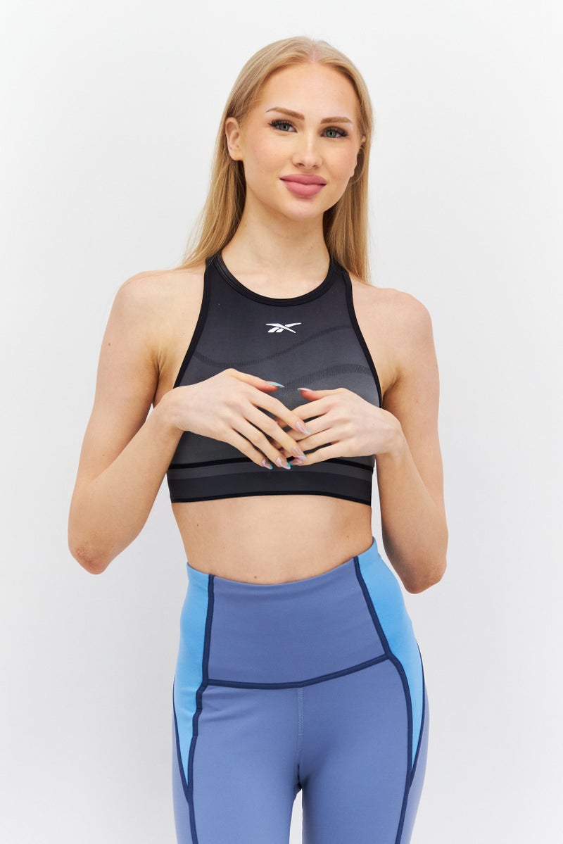 Reebok Women Sportwear Fit Sleeveless Running Crop Top, Black - Image 1