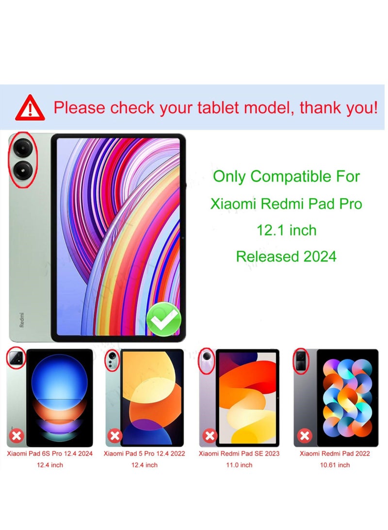 Case For Xiaomi Redmi Pad SE Pro 12.1 Multi-Viewing Angles All New PU Leather Smart Cover with Auto Sleep Wake Feature Slim Flip Shell Case for Redmi SE Pro 12.1 (Black)  - Image 2