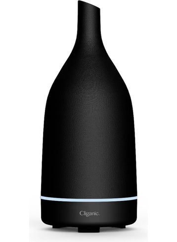 Cliganic Cliganic Ceramic Aromatherapy Diffuser for Essential Oils (Black) - 7 Color Lights, Cool Mist, Auto Shut Off for Home & Office 