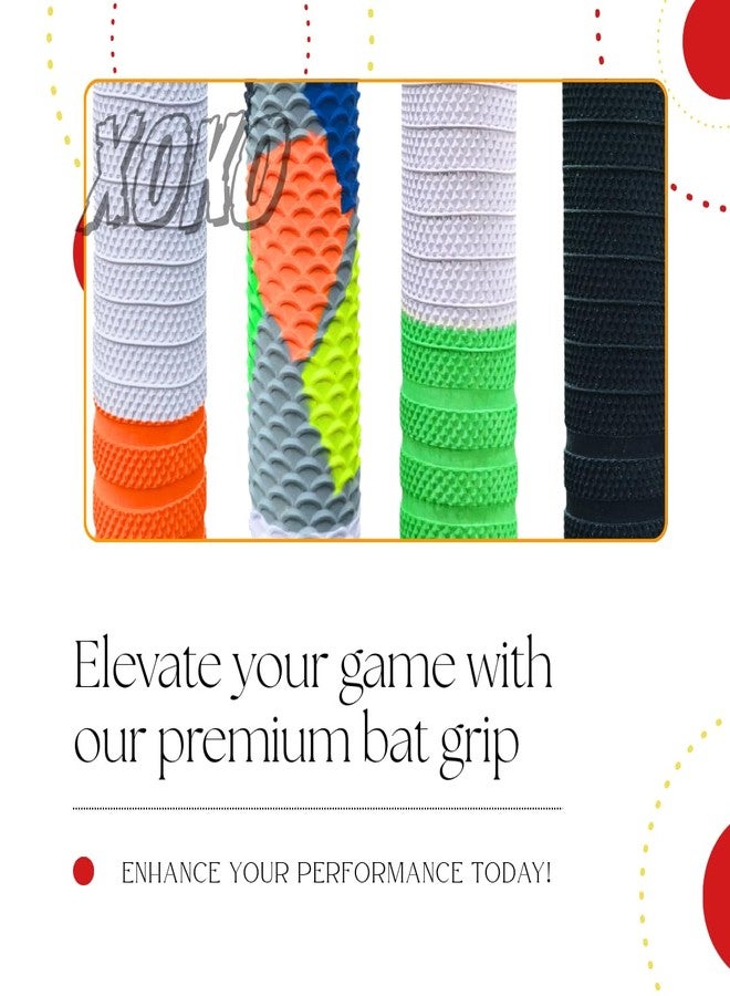 XOKO Cricket Bat Cone and Grip Set, Premium Stainless Steel Base, Multiple Textured Designs, Multicolour Pack - Image 4