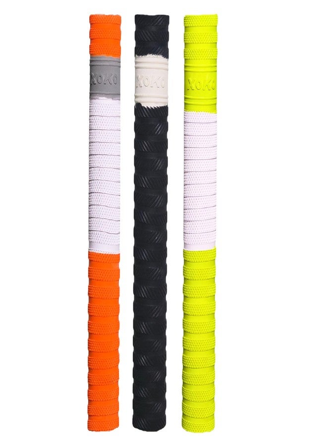 XOKO Cricket Bat Cone and Grip Set, Premium Stainless Steel Base, Multiple Textured Designs, Multicolour Pack - Image 2