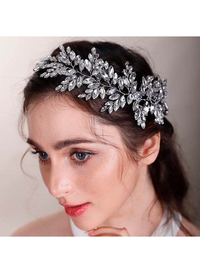 BERYUAN Wedding Crystal Headband Women Hair Vine For Bride Bridesmaid Crystal Headband Wedding Handmade Gold - Image 1