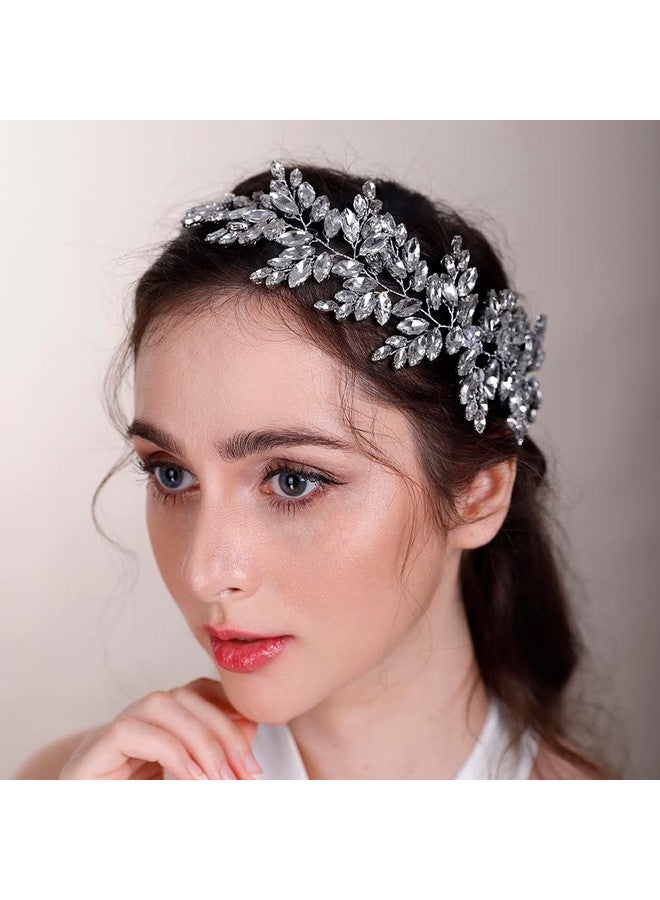 BERYUAN Wedding Crystal Headband Women Hair Vine For Bride Bridesmaid Crystal Headband Wedding Handmade Gold - Image 2