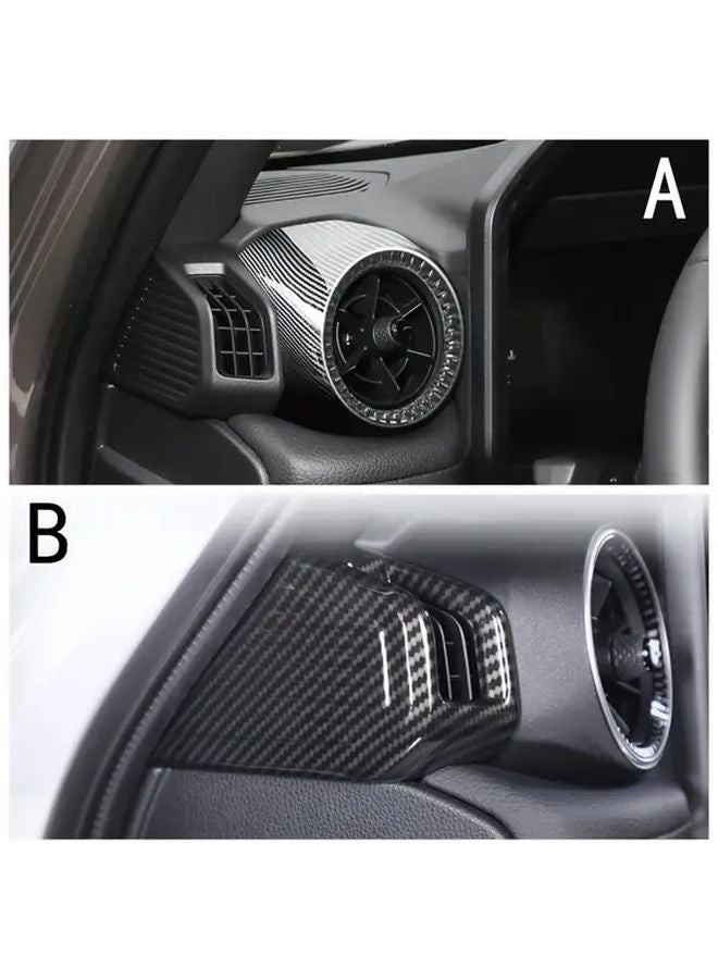 2Pcs Carbon Fiber Black Dashboard AC Vent Trim Covers For 2024 2025 Land Cruiser 250 Prado LC250 Style B - Image 5