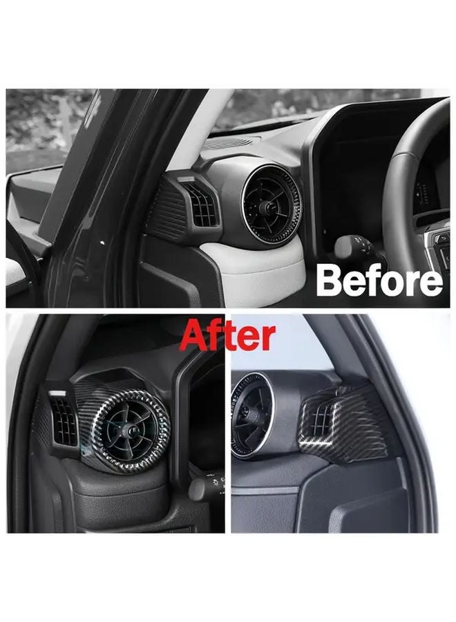 2Pcs Carbon Fiber Black Dashboard AC Vent Trim Covers For 2024 2025 Land Cruiser 250 Prado LC250 Style B - Image 4