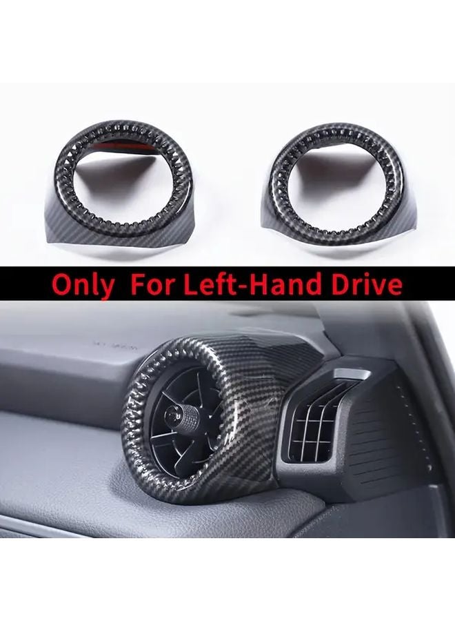 2Pcs Carbon Fiber Black Dashboard AC Vent Trim Covers For 2024 2025 Land Cruiser 250 Prado LC250 Style B - Image 2