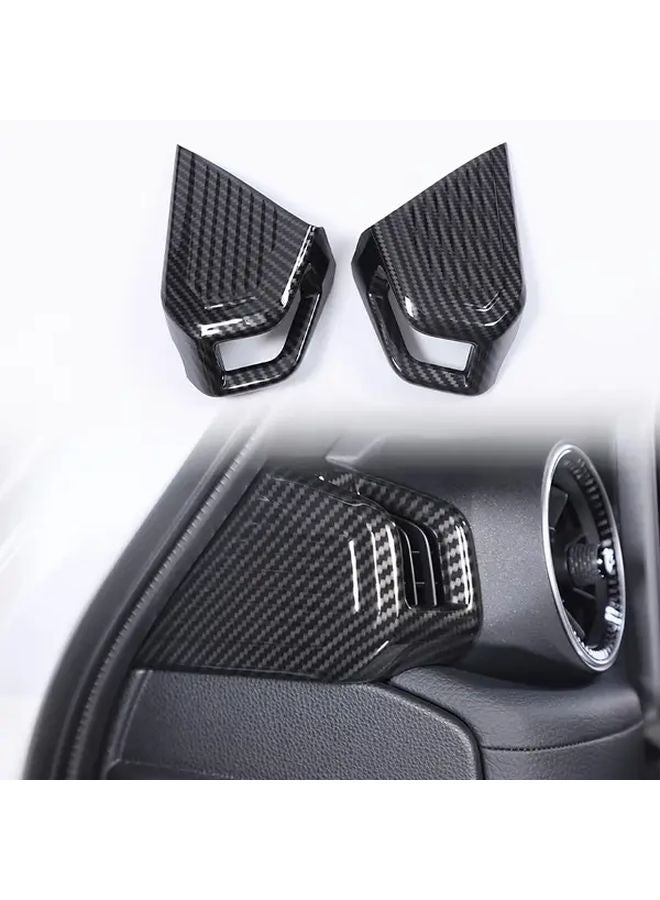 2Pcs Carbon Fiber Black Dashboard AC Vent Trim Covers For 2024 2025 Land Cruiser 250 Prado LC250 Style B - Image 3