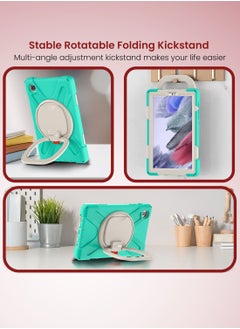 Moxedo Moxedo Shockproof Rugged Protective Colorful Case with 360 Rotating Kickstand , Shoulder Strap , Pen Holder for Kids Compatible for Samsung Galaxy Tab A7 Lite 8.7 Inch 2021 (SM-T220/T225) - Mint Green  - Image 4