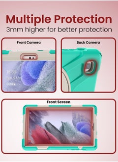 Moxedo Moxedo Shockproof Rugged Protective Colorful Case with 360 Rotating Kickstand , Shoulder Strap , Pen Holder for Kids Compatible for Samsung Galaxy Tab A7 Lite 8.7 Inch 2021 (SM-T220/T225) - Mint Green  - Image 2