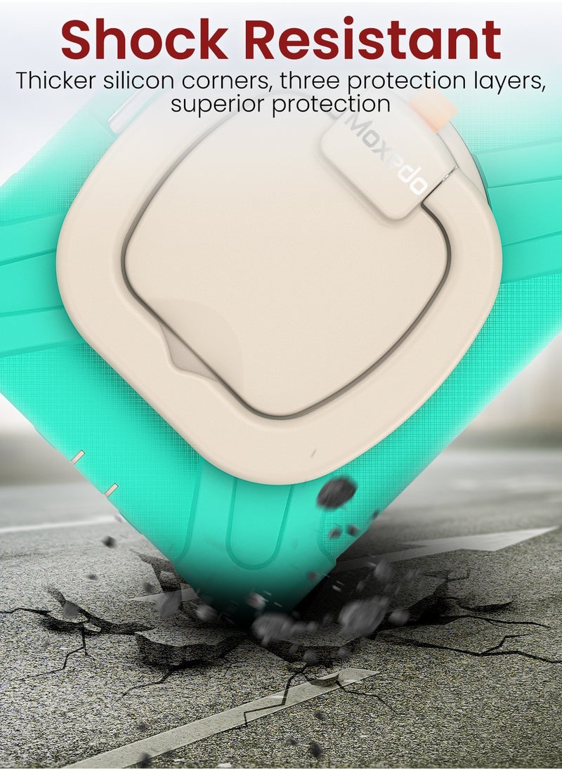 Moxedo - Moxedo Shockproof Rugged Protective Colorful Case with 360 Rotating Kickstand , Shoulder Strap , Pen Holder for Kids Compatible for Samsung Galaxy Tab A7 Lite 8.7 Inch 2021 (SM-T220/T225) - Mint Green - Image 1