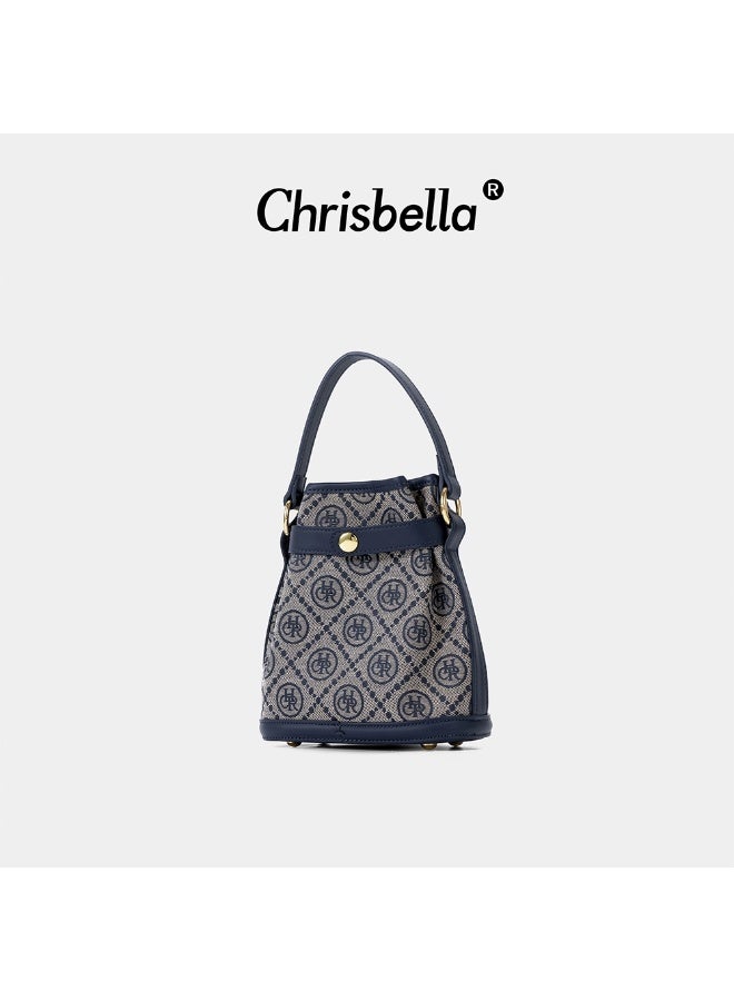 CHRISBELLA Jacquard Star Diamond Small Pearl Chain Shoulder Handbag Bucket Bag - Image 2