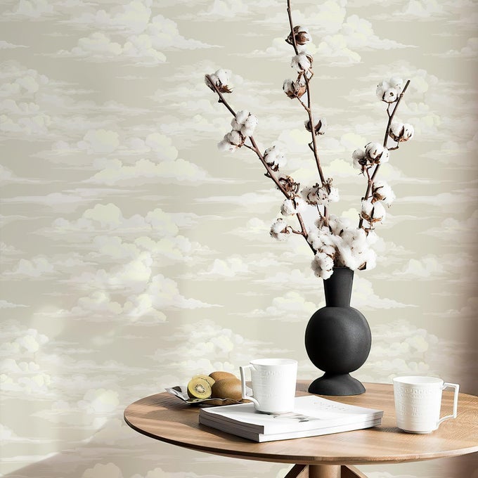 PEEL AND STICK WALLPAPER WHITE CLOUD WALLPAPER FOR BEDROOM MURAL WALLPAPER 173 X 236 STICK ON WALLPAPER NEUTRAL SELF ADHERSIVE REMOVABLE MODERN WALLPAPER