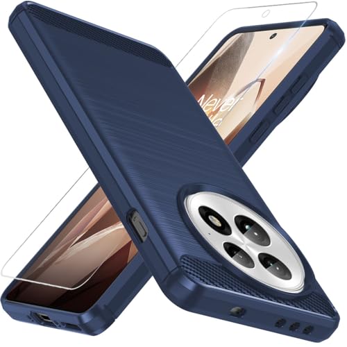 Osophter for Oneplus 13 Case: with Screen Protector Shock-Absorption Flexible TPU Rubber Protective Cover for Oneplus 13 5G Phone Case(Navy Blue) - Image 1