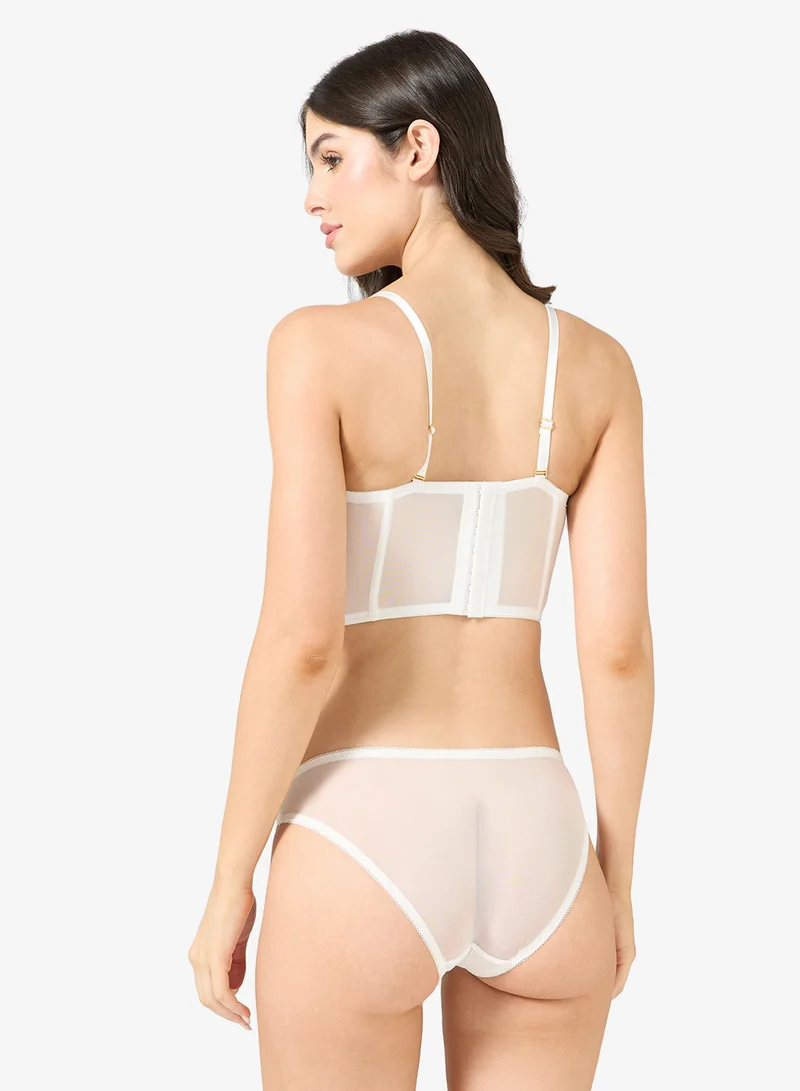 Ginger Lace Detail Corset Bralette & Brief Set