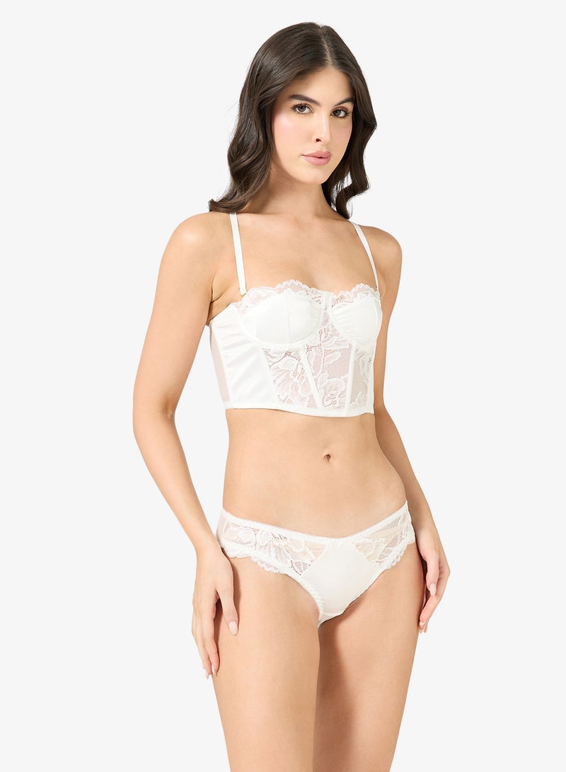 Ginger Lace Detail Corset Bralette & Brief Set - Image 1
