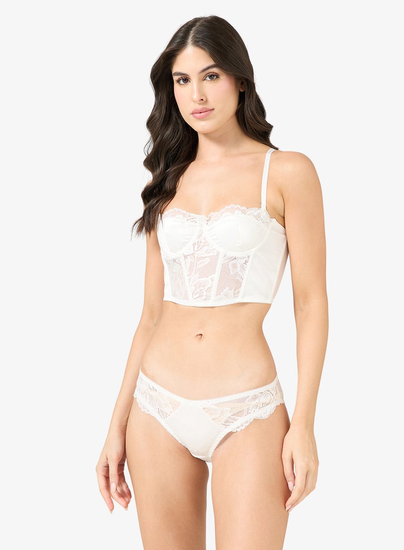 Ginger Lace Detail Corset Bralette & Brief Set - Image 5