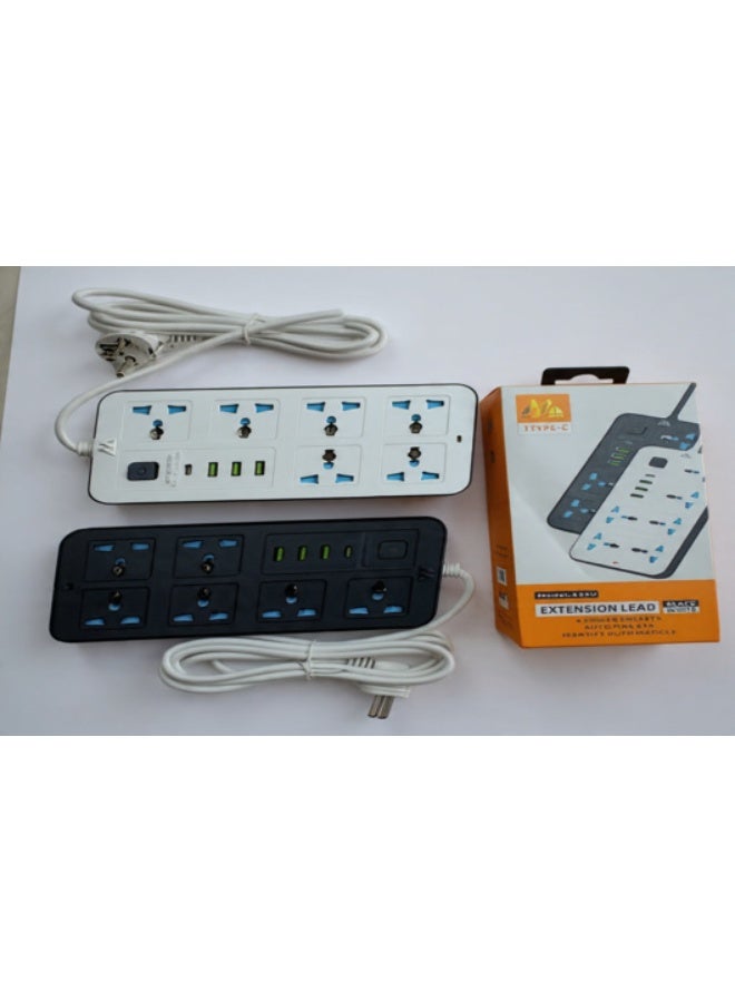 634U 6-Socket Power Strip with 3 USB + Type-C – Multi-Device Charging & Power Hub