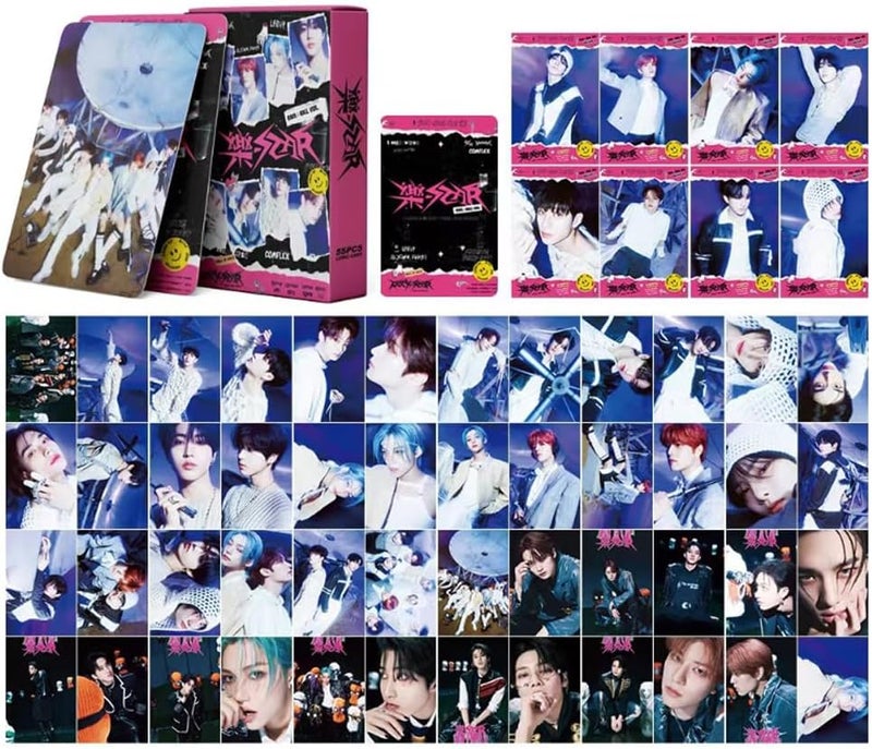 Hymik Gift Set Suitable for Birthday Concerts，Including 55 pcs Photocards, 50 pcs Stickers, 8 pcs Pins, Lanyard, Phone Ring Holder, Keychain, Button Pins and Drawstring Bag - Image 2
