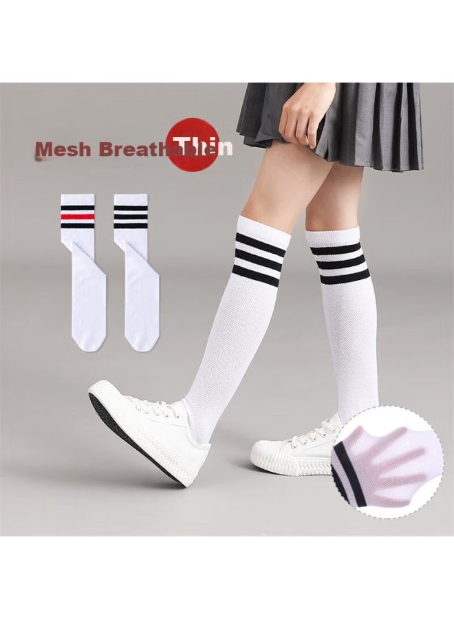 Bambi Children's Soccer Socks, Summer Thin Mesh, Student Sports Over-knee Long Cotton Socks, B0531, Size M - Image 1
