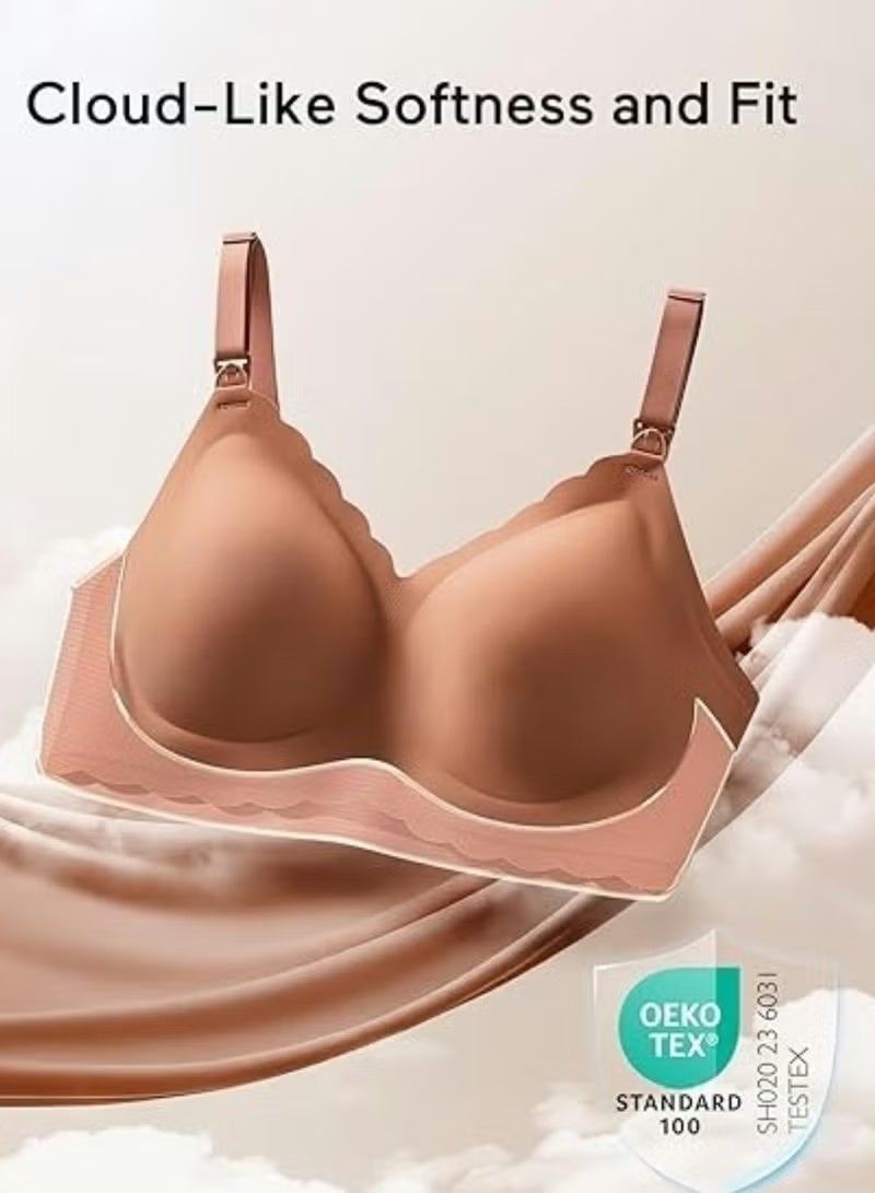Lupantte Nursing Bras for Breastfeeding Comfort Maternity Bras for Pregnancy Seamless Bralettes with Extra Extender - Image 4