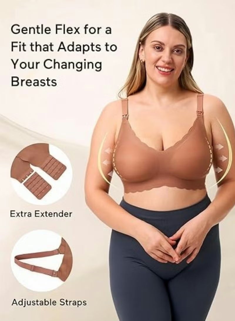 Lupantte Nursing Bras for Breastfeeding Comfort Maternity Bras for Pregnancy Seamless Bralettes with Extra Extender - Image 3