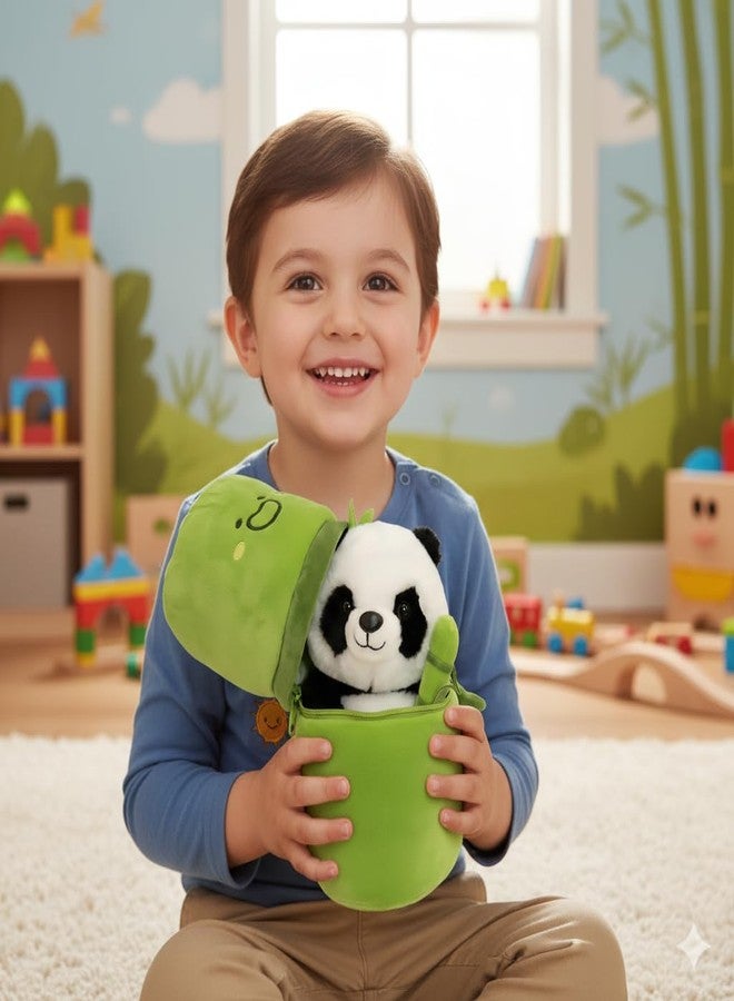 YBN Cute Soft Toy Panda Plush with Bamboo Case - Soft Stuffed Animal Toy for Kids, Girls & Boys | Adorable & Huggable Soft Toy - Image 4