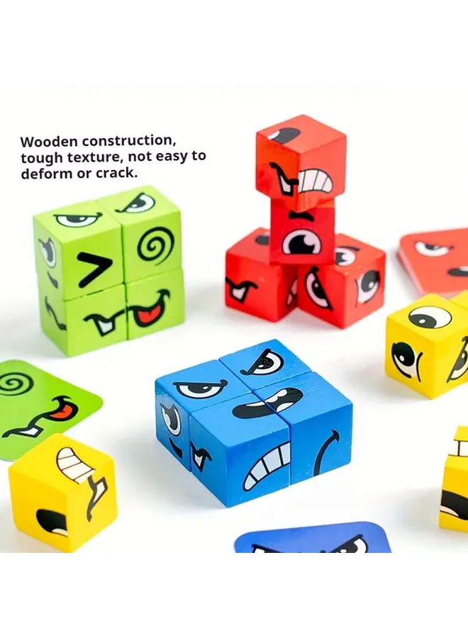 Childrens Face Changing Block Toy Logic Thinking Training Game Tin Box 72 Cards - Image 5