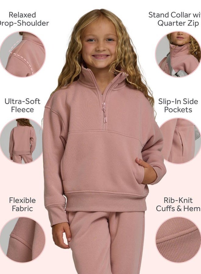 PURE CHAMP Girls Sweatshirt 3 Pack Hoodie for Teen Girls Crewneck Sweatshirt Quarter Zip hoodies Fleece Sizes 4–16 Clothing, Black ,Beige, Lilac, XL - Image 2