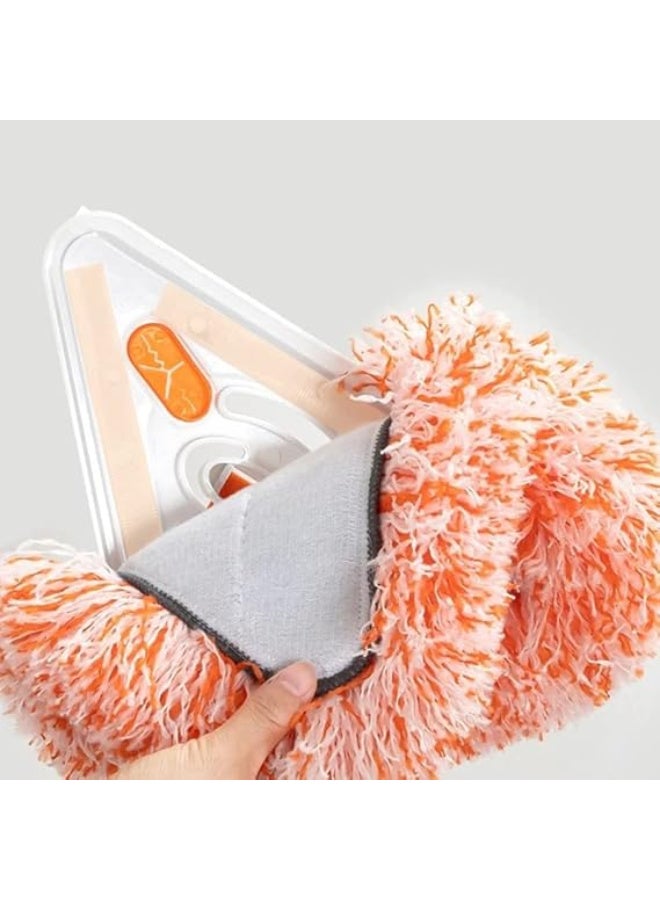 360-Degree Rotating Multifunctional Triangular Mop with Telescopic Extension Handle and Reusable Cloths for Home, Window, and Car Cleaning (Includes 3 Replacements) - Image 3