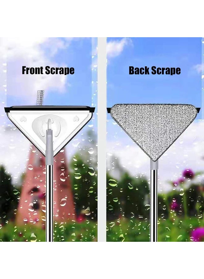 360-Degree Rotating Multifunctional Triangular Mop with Telescopic Extension Handle and Reusable Cloths for Home, Window, and Car Cleaning (Includes 3 Replacements) - Image 5