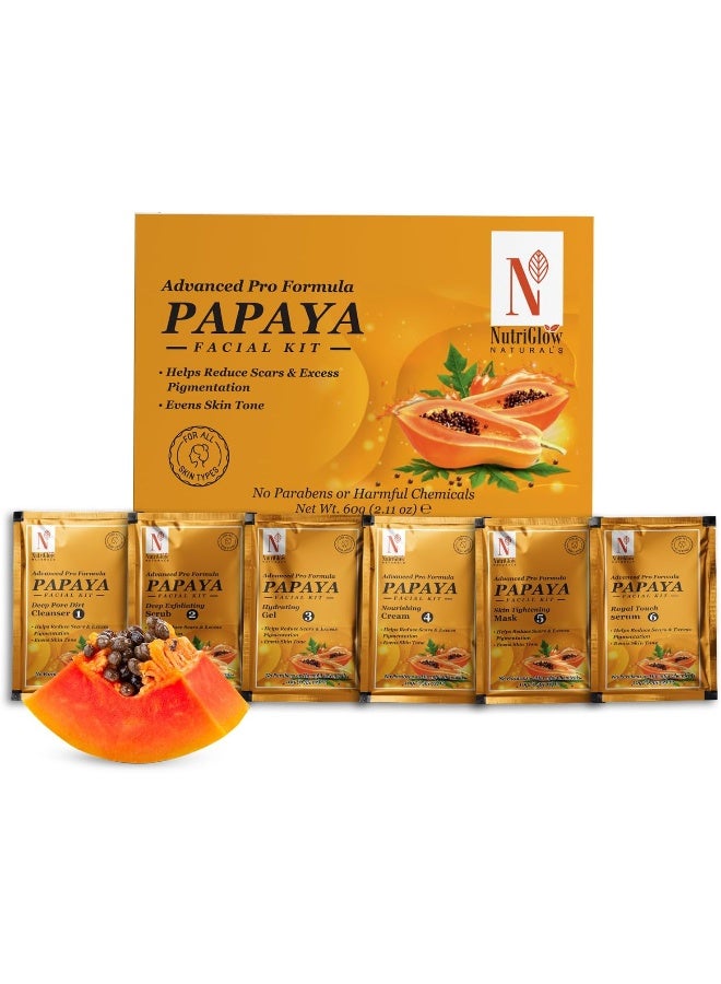 NUTRIGLOW NutriGlow NATURAL'S Advanced Pro Formula Papaya Facial Kit for Glowing Skin Cleanup Kit for Even Skin Tone, 60gm - Image 1