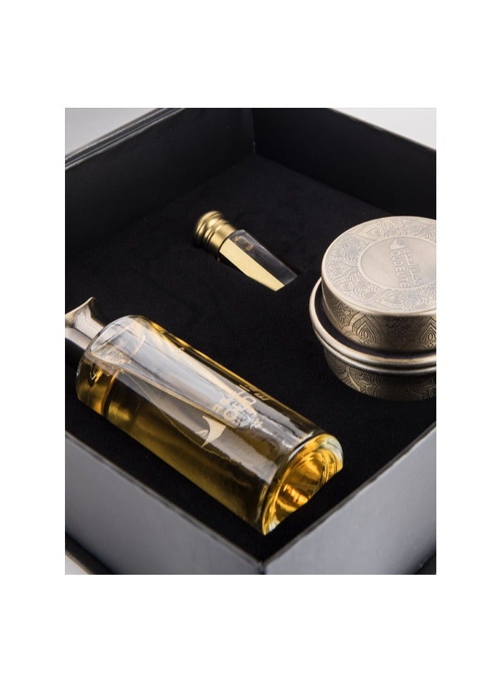 Oud Elite Roaya Gift Set Parfum (100 ml), Insence (60 Gram), Mini Spray (6 ml) - Image 2
