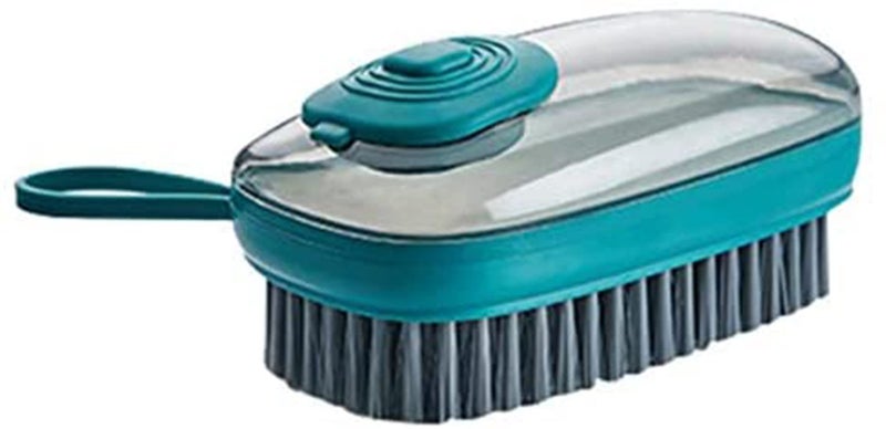 KPNG Scrub Brush, Quality Soft Laundry Clothes Shoes Pot Washing Scrubbing Brush, Automatic Liquid Addition, Easy to Grip Household Cleaning Brushes (Pack of-1, Auto Liquid Green) - Image 1