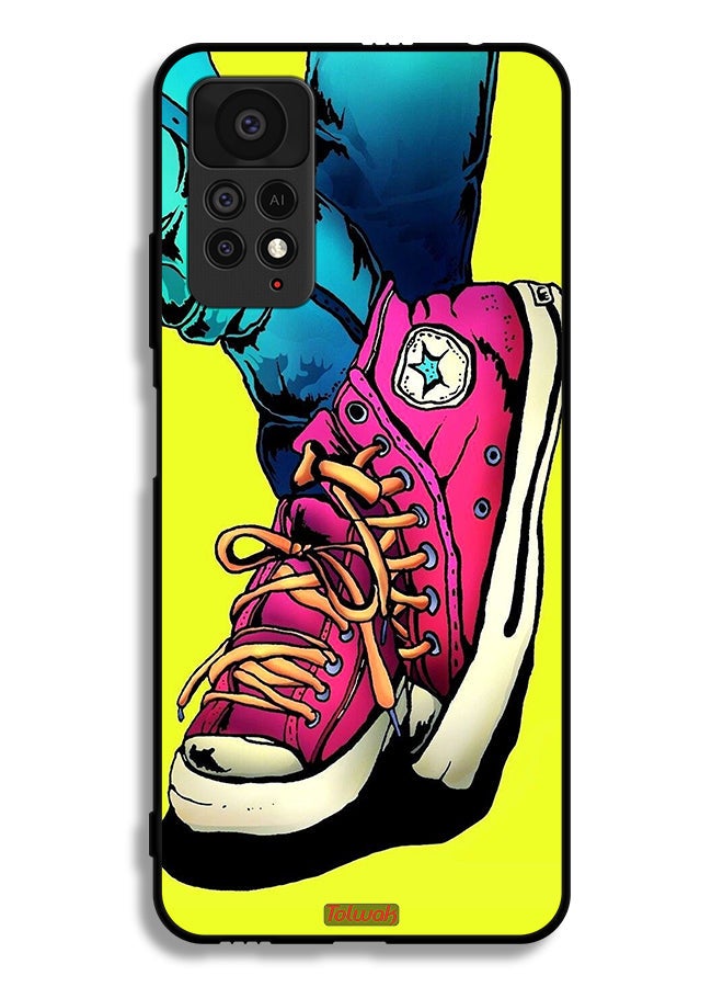 Tolwak Xiaomi Redmi Note 11 Pro 5G Protective Case Cover Canva Shoes Art - Image 2