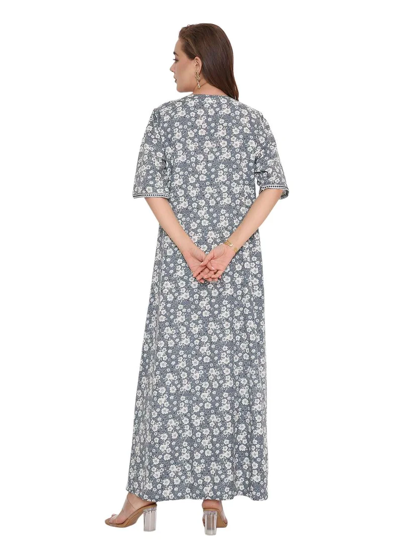 HANA & SARA SHORT SLEEVE CLASSY PRINTED LONG ARABIC FARASHA KAFTAN JALABIYA DRESSES