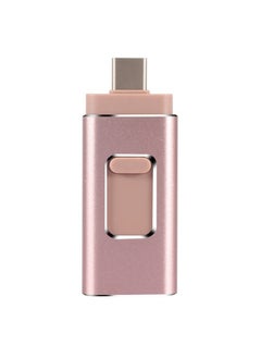8GB USB Flash Drive, Shock Proof 3-in-1 External USB Flash Drive, Safe And Stable USB Memory Stick, Convenient And Fast Metal Body Flash Drive, Rose Gold (Type-C Interface + apple Head + USB)