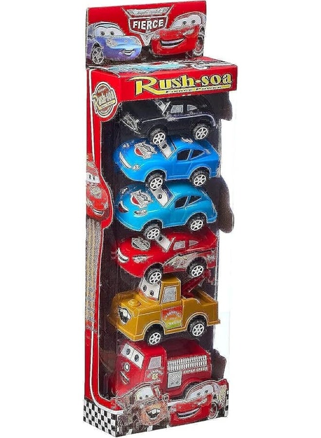 لعبة سباق سيارات سوبر للأطفال – 6 سيارات متعددة الألوان بتصميم فيرس باور ولايتنينج غاز، مناسبة للأولاد والبنات - Image 2