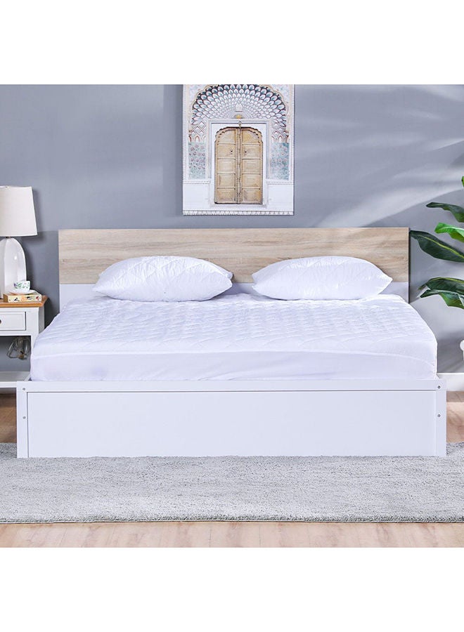 DANUBE HOME Quilted Mattress Protector King Size Poly Cotton  Zippered Hypoallergenic Mattress Encasement For Bedroom  L 180 X W 200X H 30 Cm  White - Image 1