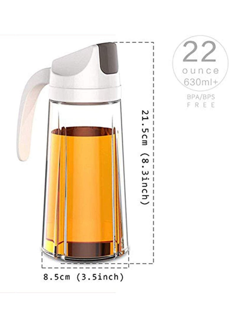 SYOSI - Oil Dispenser, Auto Flip Olive Oil Glass Bottle, 22 Oz Leakproof Condiment Container with Automatic Cap and Stopper, Drip Free  Spill Free Spout, Non Slip - Image 1