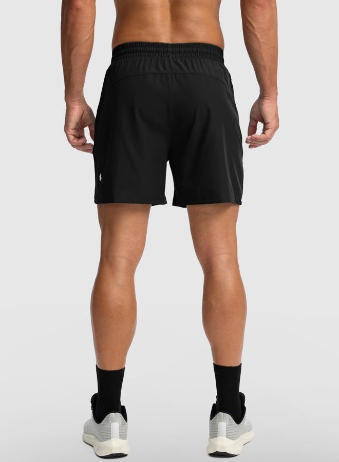 Soothfeel Men's Athletic Running Shorts with Zipper Pocket 5 Inch Quick Dry Exercise Tennis Shorts Gym Workout Shorts for Men(Black, Medium) - Image 4