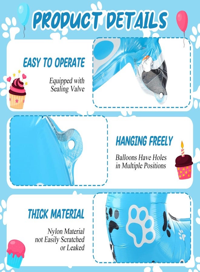 Hungdao 40 Inch Blue Dog Paw Number Theme Balloon Giant Paw Balloon Blue Dog Party Favors for Party Birthday Party Decoration Supplies(Number 3) - Image 3