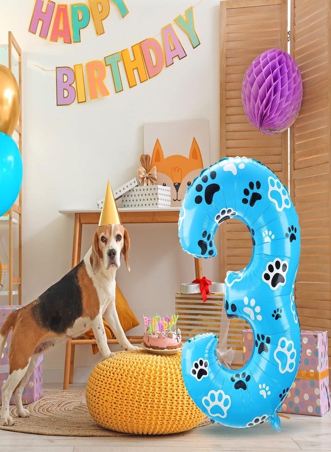 Hungdao 40 Inch Blue Dog Paw Number Theme Balloon Giant Paw Balloon Blue Dog Party Favors for Party Birthday Party Decoration Supplies(Number 3) - Image 5