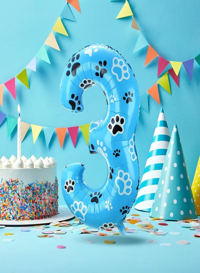 Hungdao 40 Inch Blue Dog Paw Number Theme Balloon Giant Paw Balloon Blue Dog Party Favors for Party Birthday Party Decoration Supplies(Number 3) - Image 4