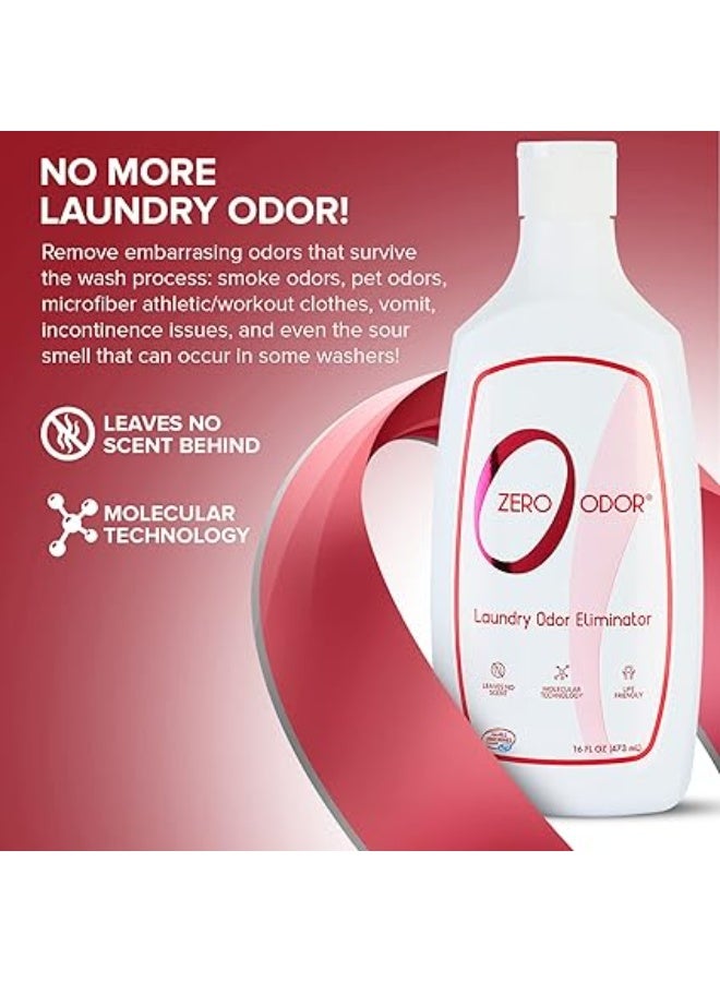 Zero Odor – Laundry Odor Eliminator - Permanently Eliminate laundry Odor – Patented Molecular Technology Best For Clothes, Towels & Linens, Shoes, Bags, Etc. - rinse and refresh Again, 16oz - Image 3