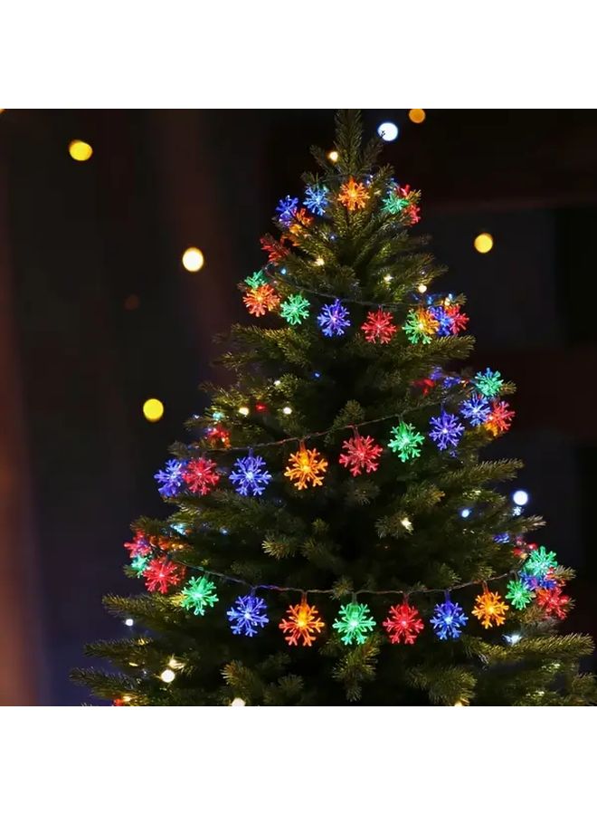 236 22 Inch 40 LEDs Snowflake Fairy Lights White Light Battery Operated Indoor Decor - Image 5